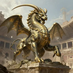a mythical hydra monster in roman arena fantasy artwork epic detailed and intricate digital painting trending on artstation by wlop octane render