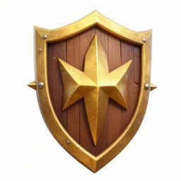 gilded spiked wooden shield, stylized stl, 3 d render, activision blizzard style, hearthstone style