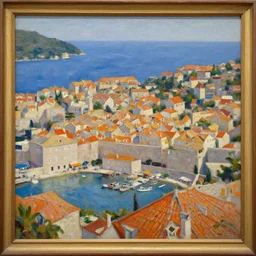 dubrovnik, oil painting, oil in canvas, old painting, brushstrokes