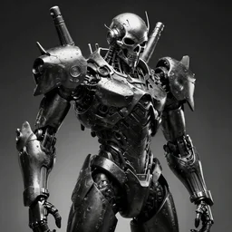 black and white cyberpunk style dark metal skull, mecha hard-surface, cyberpunk, hyperrealistic, cinematic, unreal engine, 3D, 8K, imagined by Ash Thorp, tsutomu nihei ghost in the shell akira