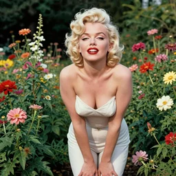 marlyn monroe in the flower garden by Mark Ryden and Alex Gross, Todd Schorr highly detailed
