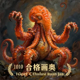 zoological portrait of orange cthulhu by ruan jia