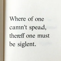 Whereof one cannot speak, thereof one must be silent.