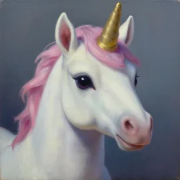 portrait cute unicorn creature, head shoot, art bymegan nicole dong ( centaurworld tv show ) fantasy art, reimagined by industrial light and magic, oil on canvas, hd