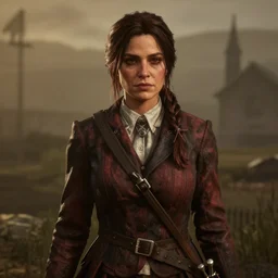 Film still of J. K. Rowling, from Red Dead Redemption 2 (2018 video game)