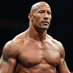 Film still close-up shot of Dwayne Johnson as Rocky Balboa from the movie Rocky. Photographic, photography