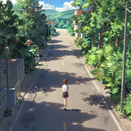 a shool road by shinkai makoto in galgame