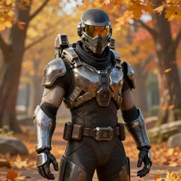 photo 3 d robot ninja mask combinaison suit in half life 4 of gordon freeman fantasy fanart station concept design, design by mark ryden and pixar and hayao miyazaki, unreal 5, daz, hyperrealistic, octane render, cosplay, rpg portrait, dynamic lighting, intricate detail, harvest fall vibrancy, cinematic