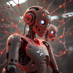 the day when humoid robots created an intelligent neural network. 4 k, soft lighting, trending on artstation