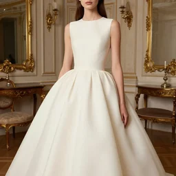 close up of fashion model with large valentino dress in  parisian luxury  studio decorated with vintage furniture, official valentino editorial, highly detailed