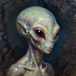 portrait of alien, concept art oil painting by jama jurabaev, extremely detailed, brush hard, artstation
