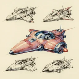 sharp spaceship sketches by studio ghibli