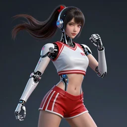 a beautiful picture of a cybernetic cheerleader ready to fight by greg rutkowski trending on artstation