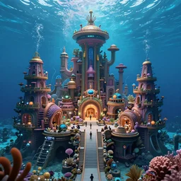 Wonderful underwater city, highly detailed, trending on artstation