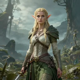 highly detailed elden ring portrait photo of a faerie in a scenic dystopian environment, hyperrealistic illustration by julie bell