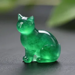 an emerald with the shape of a cat,