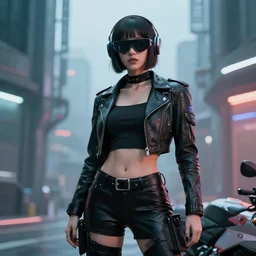 futuristic sci - if biker lady