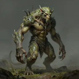 swamp beast, bipedal, creature concept, beksinski, ruan jia