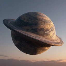 An incredibly beautiful but ominous matte painting depicting a torus shaped planet,  nvidia, vray, evening, epic scale,  octanerender