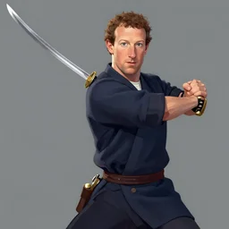 mark zuckerberg wielding a katana sword, trending on artstation