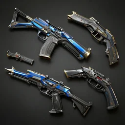 cyberpunk weapons in destiny 2, photorealistic, 4K