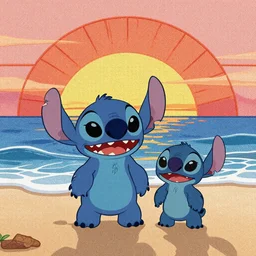 Sunrise Stitch by the ocean by Cory Loftis, Chris Sanders, Lilo and Stitch