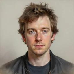 Caricature portraits done of Damon Albarn, realistic, hyperrealistic, very realistic, highly detailed, very detailed, extremely detailed, detailed, oil painting, digital art, trending on artstation