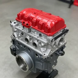 boxer 6 engine aluminum block red valve cover