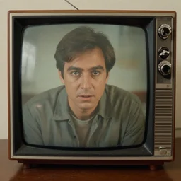 a man inside an old tv screen