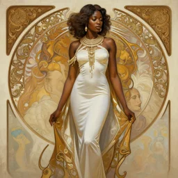 african domme mistress, full body, dominatrix, tribal, smooth white tight clothe, ornate, very beautiful, concept art, realistic painting, digital art by greg rutkowski, by alphonse mucha