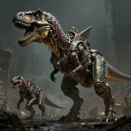 biomechanical dieselpunk dinosaur 4 k unreal engine 5 artstation cinematic moody lighting complex massive detail by emil melmoth h r giger brian froud gustave dore albrecht durer hieronymus bosch greg rutkowaki