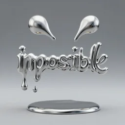 abstract impossible chrome drippy goo sculpture fine art silver jewelry, concept art