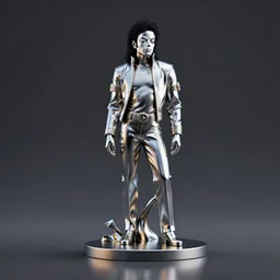 statue michael jackson, chrome, reflect 8 k uhd, unreal engine, octane render in the artstyle of finnian macmanus, john park and greg rutkowski