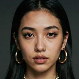 a hyperreal portrait of a face of an Afropunk girl