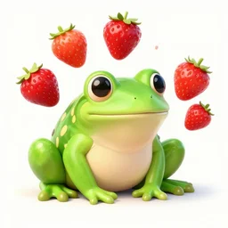 frog made of strawberries