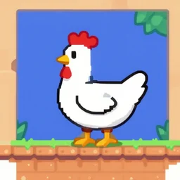 A chicken sprite from a NES game