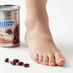 found a foot in my can of beans, photo, detailed, 4k