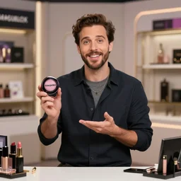 a teleshopping commercial of a man presenting the glamgublox,