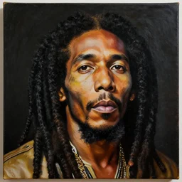 Bob Marley, black velvet painting, deep colors, high details, photrealistic, trending on artstation, deviant art,