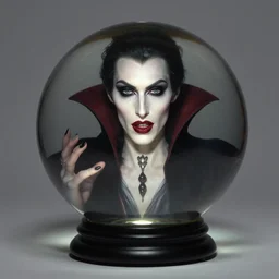 portrait of krystal ball posing as a vampire, by charlotte grimm, studio light, detailed face, canon eos c 3 0 0, ƒ 1. 8, 3 5 mm, 8 k, medium - format print, half body shot