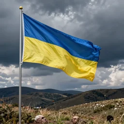Putin waving Ukrainian flag