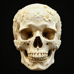 human skull made of flowers, artstation, illustration, hd, hq, high resolution, high detail, 4 k, 8 k