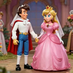 super marion and princess peach getting married, highly detailed, by annie leibovitz