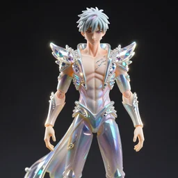 sakimi, james jean, ilya kuvshinov isolated magical anime haute couture vinyl figure, avant hairstyle, artisan designer figure photography, glitter accents on figure, crystal holographic undertones, expert human proportions, high detail, ethereal lighting, rim light, expert light effects on figure, sharp focus, dramatic composition and glowing effects unreal engine, octane, editorial awarded best character design