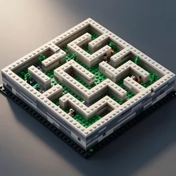 wimmelbilder maze made of lego, isometric, octane render, unreal engine