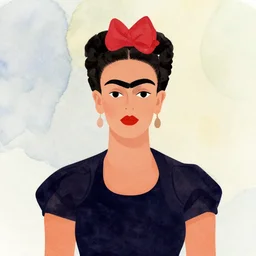 minimalist watercolor art frida kahlo, illustration, vector art