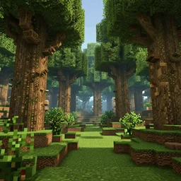 A scenic view of a minecraft forest, photorealistic minecraft screenshot of intricate greebles, digital art by Ivan Shishkin, Makoto Shinkai and Greg Rutkowski