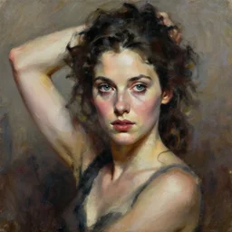 highly detailed expressionist oil painting of woman, 4 0 s, from drama movie, intricate, fictional character, dynamic pose, top lighting, realistic shaded, expressively loose brush strokes, perfect face, 8 k realistic, hyper detailed, digital painting, artstation, concept art, hyper detailed eyes, top lighting, art by norman rockwell