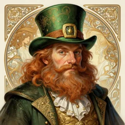 portrait of leprechaun, intricate, elegant, highly detailed, digital painting, artstation, concept art, smooth, sharp focus, illustration, art by artgerm and greg rutkowski and alphonse mucha, 8 k