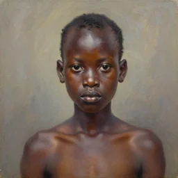 an expressive oil painting of a young soremi